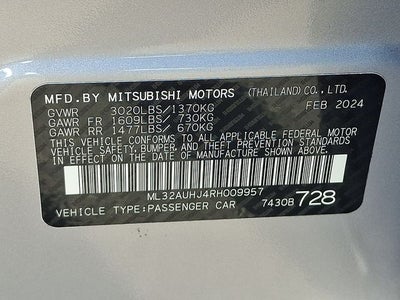 2024 Mitsubishi Mirage ES