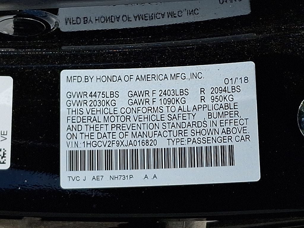 2018 Honda Accord Touring 2.0T
