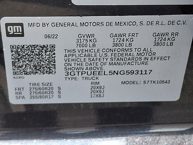 2022 GMC Sierra 1500 4WD Crew Cab Short Box AT4